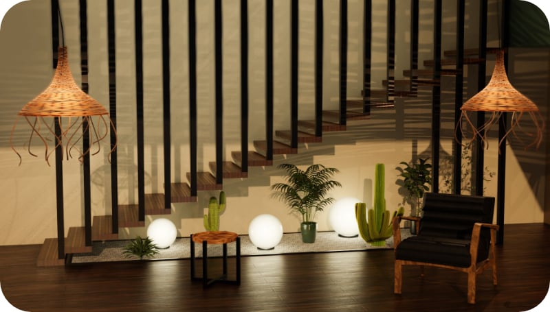 Lunares sphere lights in an interior