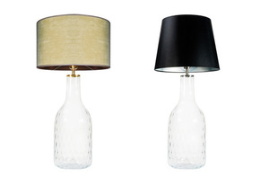Glass table lamp Famlight Alor Transparent olive / brown E27 60W handmade small 3