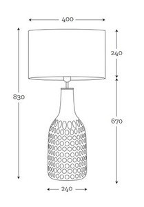 Glass table lamp Famlight Alor Transparent olive / brown E27 60W handmade small 4