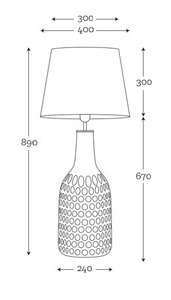 Handmade lamp Famlight Alor Transparent black / silver E27 60W transparent bottle small 4