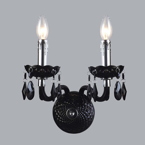 Italux Black Glamour Wall Lamp Sconce E14 2-Light A.90690/2BL small 1