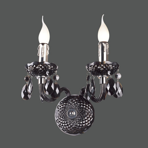 Check Italux Black Glamour Wall Lamp Sconce E14 2-Light A.90690/2BL