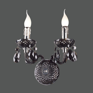Italux Black Glamour Wall Lamp Sconce E14 2-Light A.90690/2BL small 0