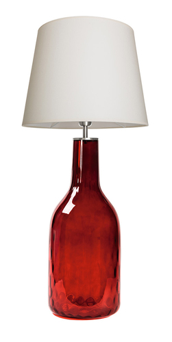 Check Glass lamp Famlight Alor Ruby cream / white E27 60W hand-made