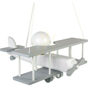 Hellux Samolot Large Wooden Aircraft Pendant Lamp, White and Grey 104.11.12 small 4