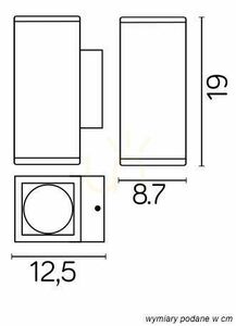 Outdoor Wall Lamp SU-MA Adela Midi M1460 DG Dark Gray 2xGU10 IP54 small 5