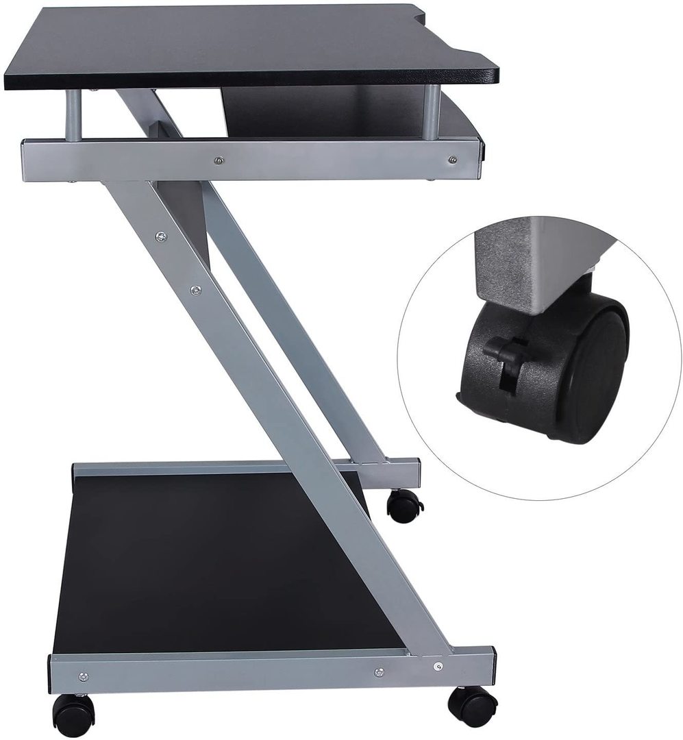 Show Black mobile computer desk LCD811B Songmics Black mobile computer desk LCD811B Songmics