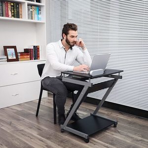 Black mobile computer desk LCD811B Songmics 5 Black mobile computer desk LCD811B Songmics small 5