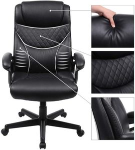 Comfortable office chair adjustable black OBG23BK Songmics small 1