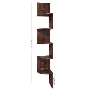 LBC20BY VASAGLE zigzag book shelf  walnut small 5