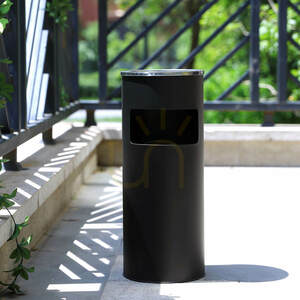 SONGMICS LTB17C waste bin with ashtray, black, 60.5 cm small 6
