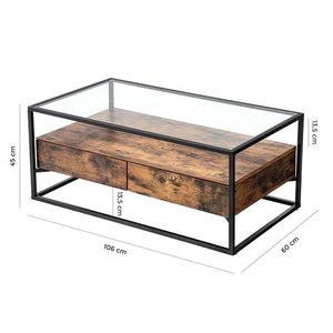 Coffee table / bench with drawers rustic brown LCT31BX VASAGLE 5 Coffee table / bench with drawers rustic brown LCT31BX VASAGLE small 5