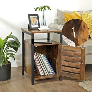 Bedside / coffee table with a cabinet, rustic brown LET62BX VASAGLE small 5