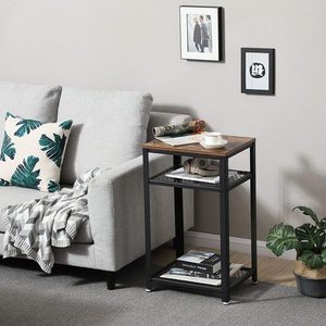 Coffee / bedside table retro loft black / rustic brown LET75BX VASAGLE small 1