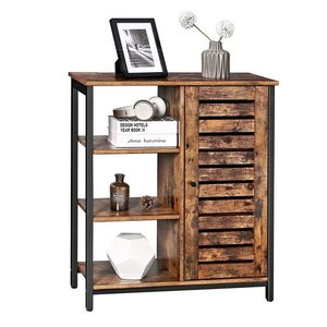 VASAGLE LSC74BX industrial storage cabinet rustic brown and black 70 × 30 × 81 cm small 1