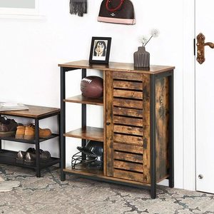 VASAGLE LSC74BX industrial storage cabinet rustic brown and black 70 × 30 × 81 cm small 2