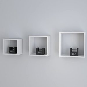 Set of 3 SONGMICS LWS30WT white cube wall shelves 30/26/22 cm small 4