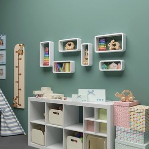 SONGMICS LWS97W set of 3 white wall shelves small 1