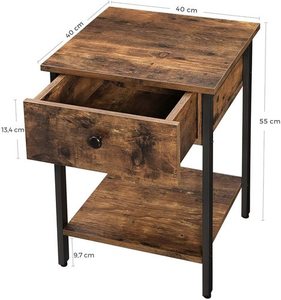 LET55BX VASAGLE retro loft bedside table small 4