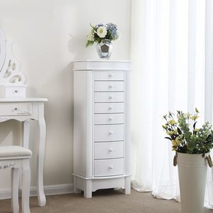 Jewellery Cabinet SONGMICS JBC17W White, 8 Drawers, Mirror small 1