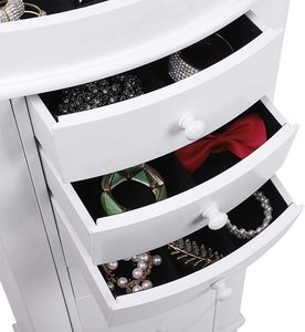 Jewellery Cabinet SONGMICS JBC17W White, 8 Drawers, Mirror small 4