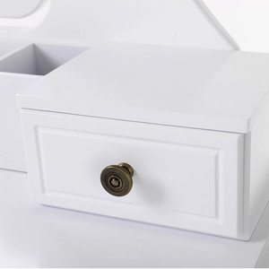 SONGMICS White Dressing Table RDT012WT with Mirror and Stool small 4