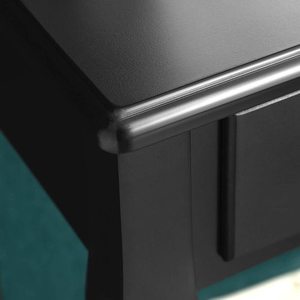 VASAGLE RDT25BK black dressing table with mirror, stool and 5 drawers small 4