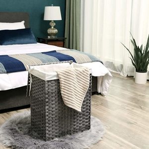 Gray Rattan LCB51WG Laundry Basket small 1