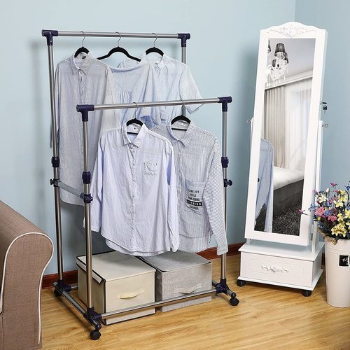 Check Songmics LLR03L rolling clothes rack with double rail