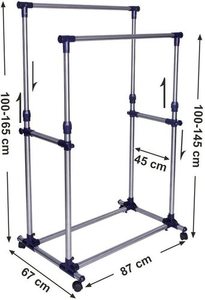 Songmics LLR03L rolling clothes rack with double rail small 3