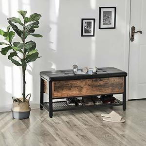 Bench with storage rustic brown LSB47BX small 6