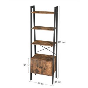 Bookcase Alinru retro loft rustic brown 173 cm LLS47BX VASAGLE small 3