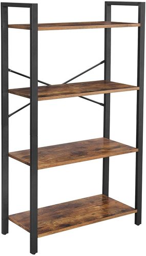 Check Loft style bookcase black brown rustic Alinru LLS60BX VASAGLE