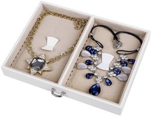 Jewellery box with mirror SONGMICS JBC121W white small 2