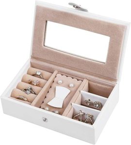 Jewellery box with mirror SONGMICS JBC121W white small 5