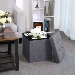 Folding pouffe with a container LSF27Z small 2
