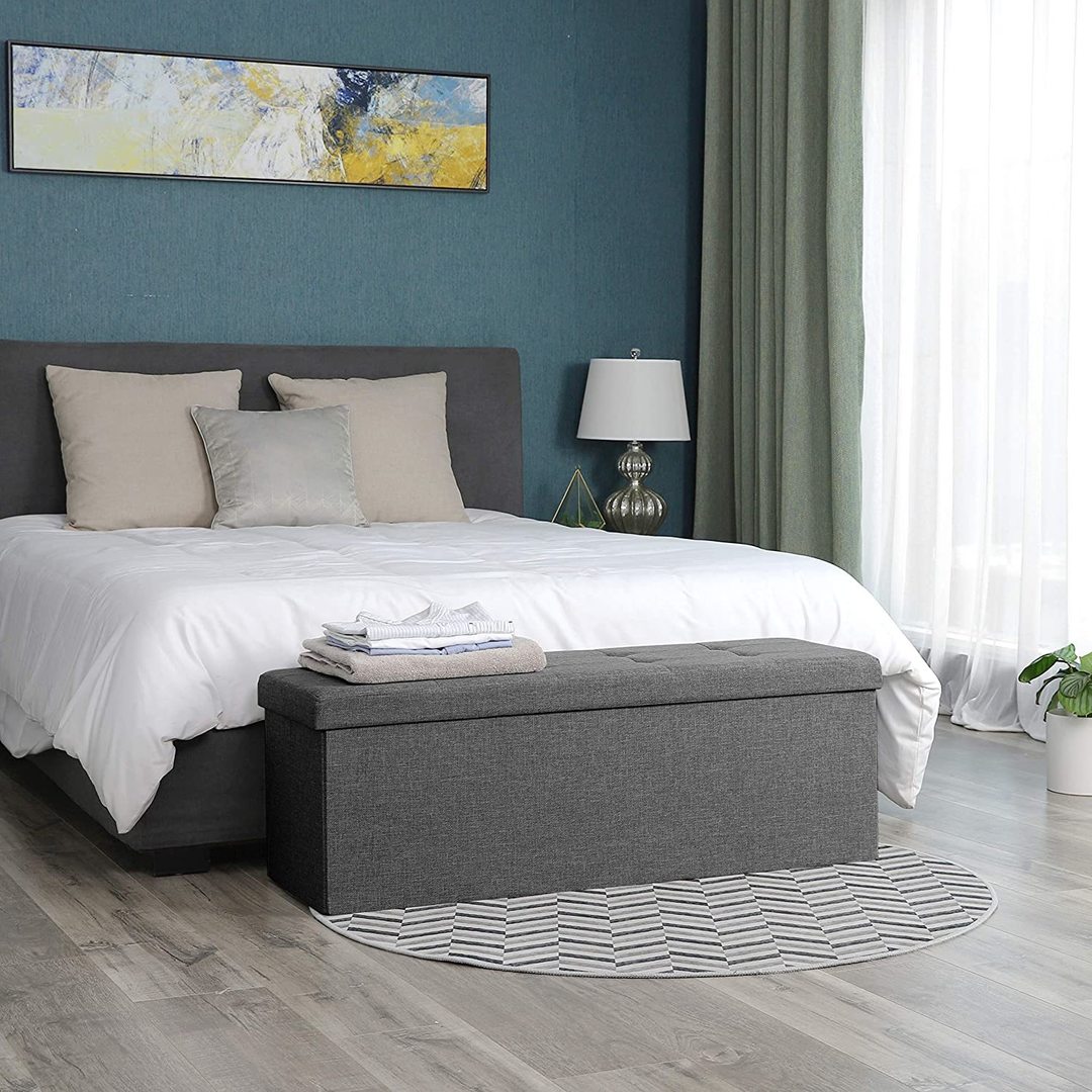 Preview Folding pouffe with storage dark gray LSF77K Folding pouffe with storage dark gray LSF77K
