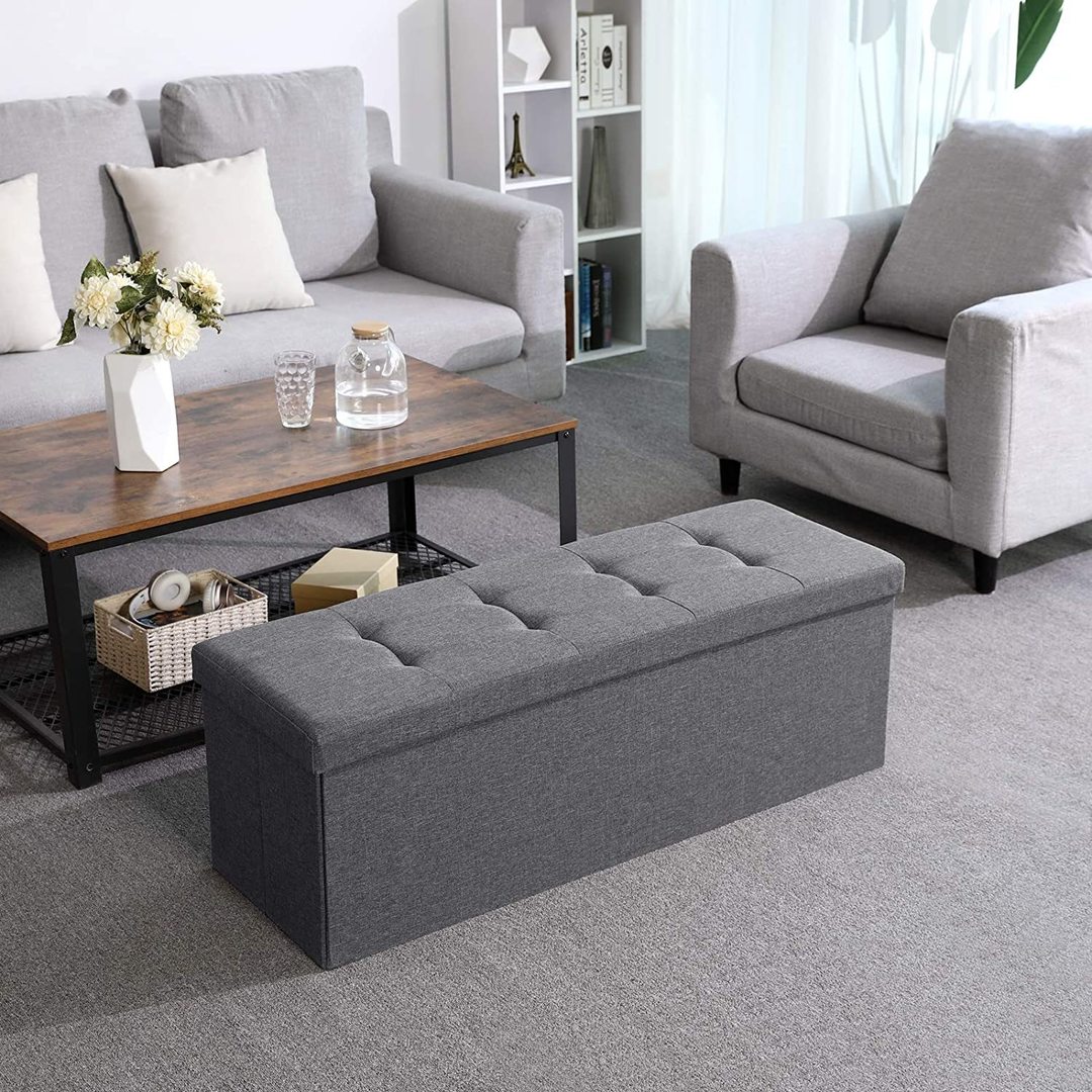 Display Folding pouffe with storage dark gray LSF77K Folding pouffe with storage dark gray LSF77K