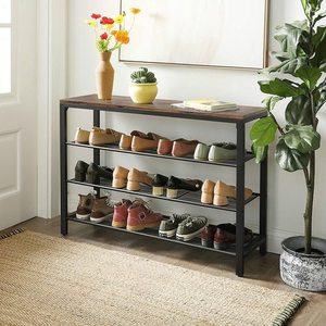 Roomy industrial style shoe rack rustic brown LBS14BX 1 Roomy industrial style shoe rack rustic brown LBS14BX small 1