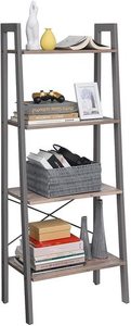 VASAGLE ALINRU LLS44MG ladder shelf, 4 tiers, greige/grey small 5