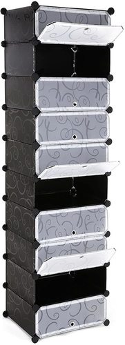 Check Black modular storage rack LPC10H Songmics