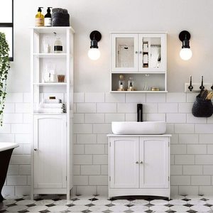 White Bathroom Sink Cabinet BBC01WT small 1