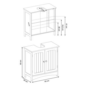 White Bathroom Sink Cabinet BBC01WT small 5