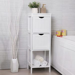 White bathroom cabinet with drawers BBC42WT small 2