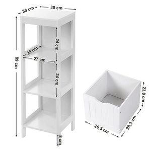 White bathroom cabinet with drawers BBC42WT small 6