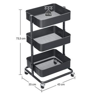 Gray BSC60GS Songmics mobile cart with storage shelves 2 Gray BSC60GS Songmics mobile cart with storage shelves small 2