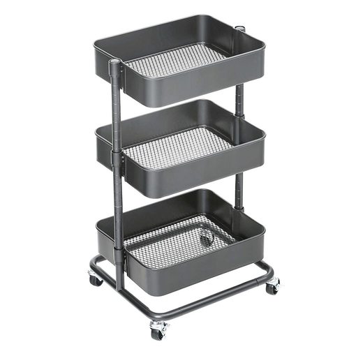 Check Gray BSC60GS Songmics mobile cart with storage shelves