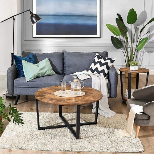 Check Round table Coffee Oak Rustic LCT88X