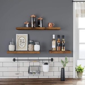 Wall Shelf Rustic Brown LWS28BX small 1