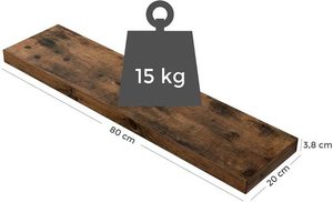 Wall Shelf Rustic Brown LWS28BX small 5